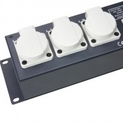 19 Mains Power Strip, 2 U, 9 Sockets