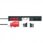 19 1U Mains Power Strip 6 Sockets, 3 Circuits