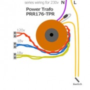 PRR 176 Power Transformer - Pri.: 2x115v- Sec.: 2 x 18v, 1 x 120v