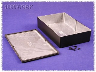 Aluminium Gehuse, wasserdicht 146x222x51 mm, schwarz