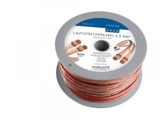 Inakustik Premium LS-Kabel 4,0mm 2 x 4,0 mm; Minispule Transparent 10m