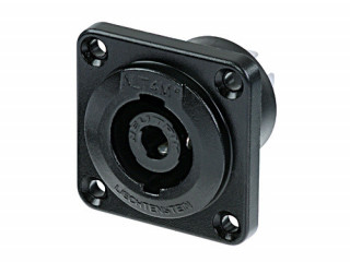 Neutrik NLT4MP-BAG Speakon 4 pole male chassis connector, black-chrome...